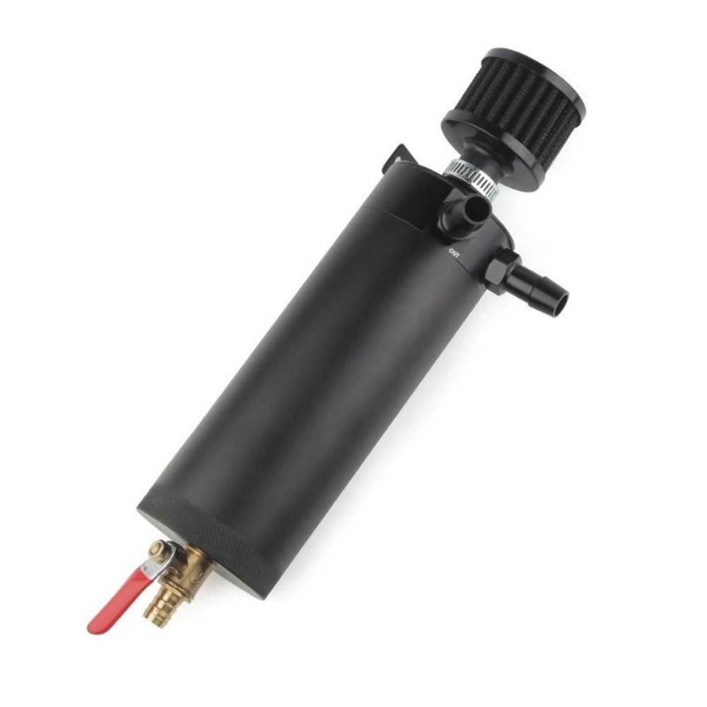 Oil Drain Tank - Universeller 2-Port Ölabscheider mit Schwebeflächenfilter, erweitertem