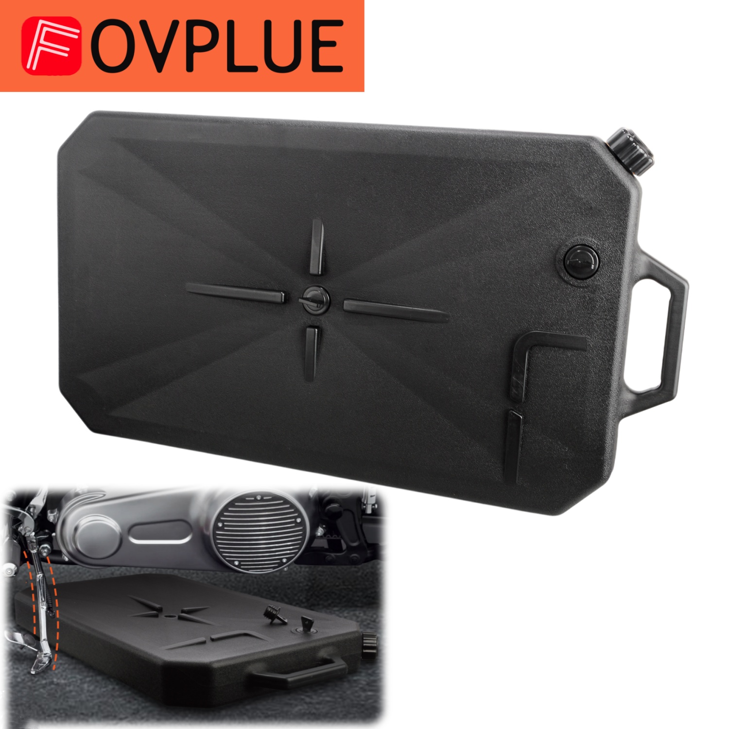 Oil Drain Tank - Motorrad-Ölablasswanne mit niedrigem Profil, 10 Quart,